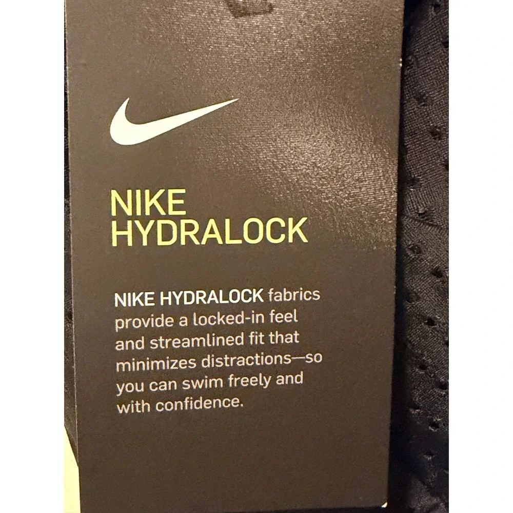 Nike Hydralock Women's One Piece Swimsuit Blue Black Racerback XL NWT